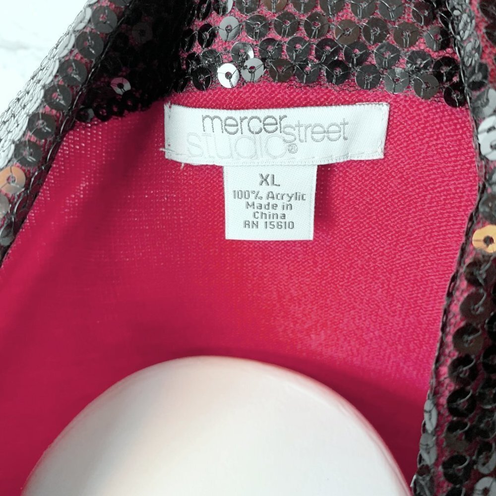 Mercer Street Studio Red Sweater with Sequin Collar - Picture 4 of 5